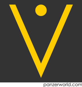 Yellow figure of a V with a circle at the top center.