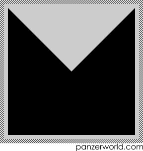 Square with a triangular section removed stretching from the center to the two top corners.